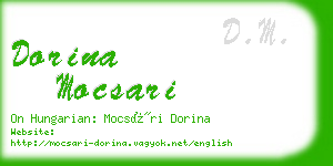dorina mocsari business card